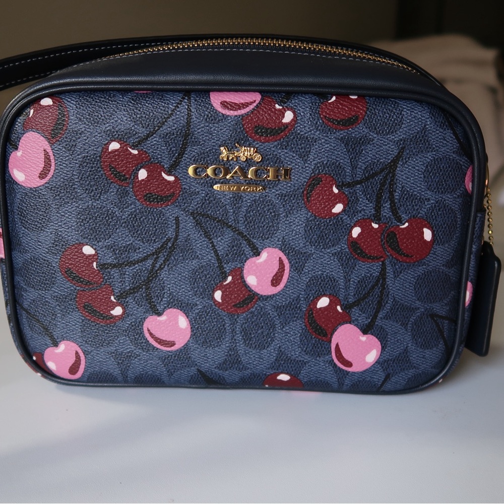 Coach Denim Cherry Print Jamie Crossbody Bag